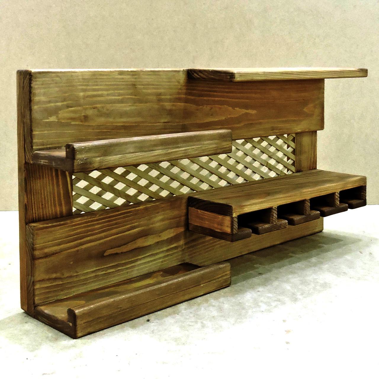 Полка для вина настенная из дерева Тояма Мускат (ПНК-001207)