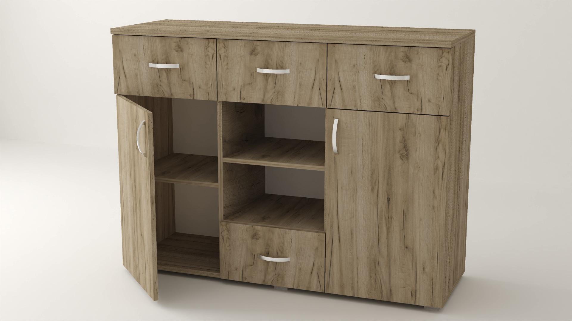 Комод Алекса ВК-46 108х45х93 см Дуб крафт серый