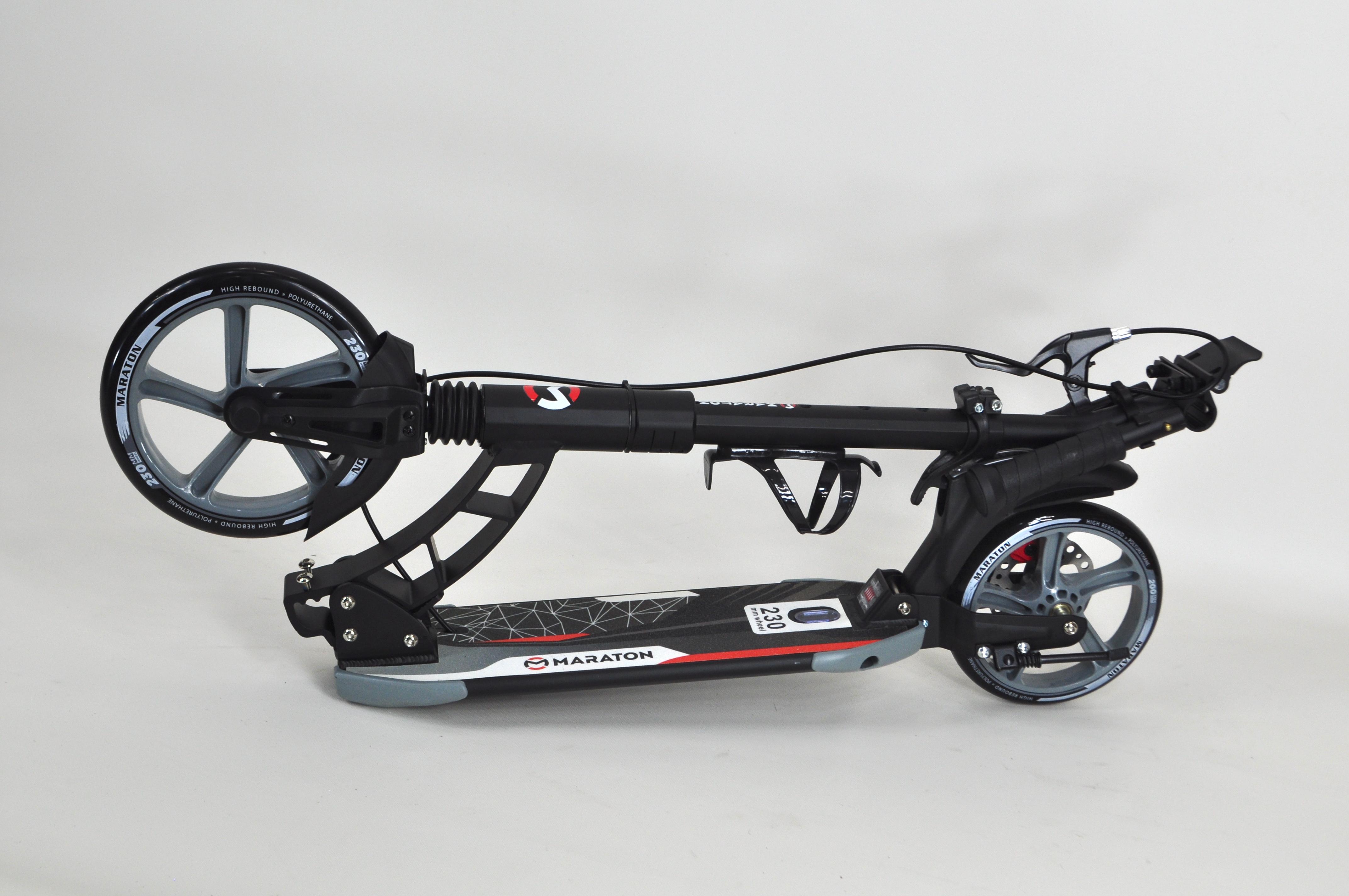 Самокат двухколесный Maraton Dynamic с амортизаторами и подногой Черный - фото 15 Самокат двухколесный Maraton Dynamic с амортизаторами и подногой Черный - фото 15