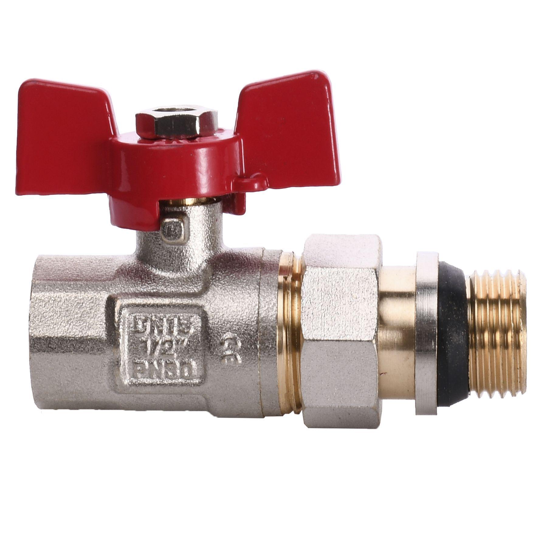 Кран шаровой прямой с американкой Watervalve Q003 NV-V123 1/2" ЗB (GSR-000010226) - фото 2