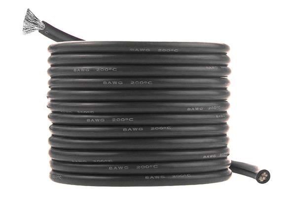 Провід силіконовий 8 AWG QianJia 1 пог. м Чорний (46516)