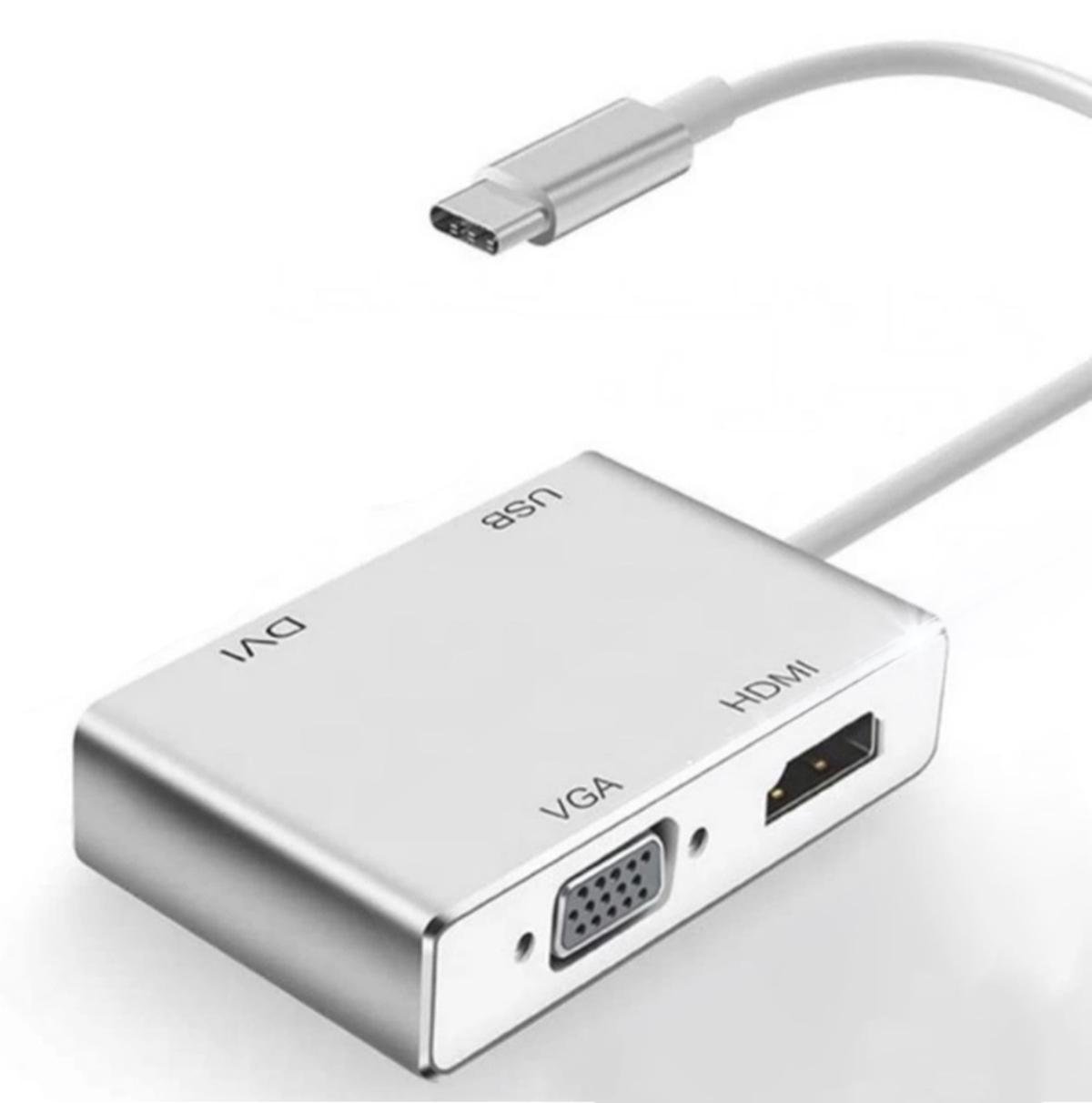 USB-хаб Foxconn Type-C на VGA/DVI/HDMI/USB (A16905)