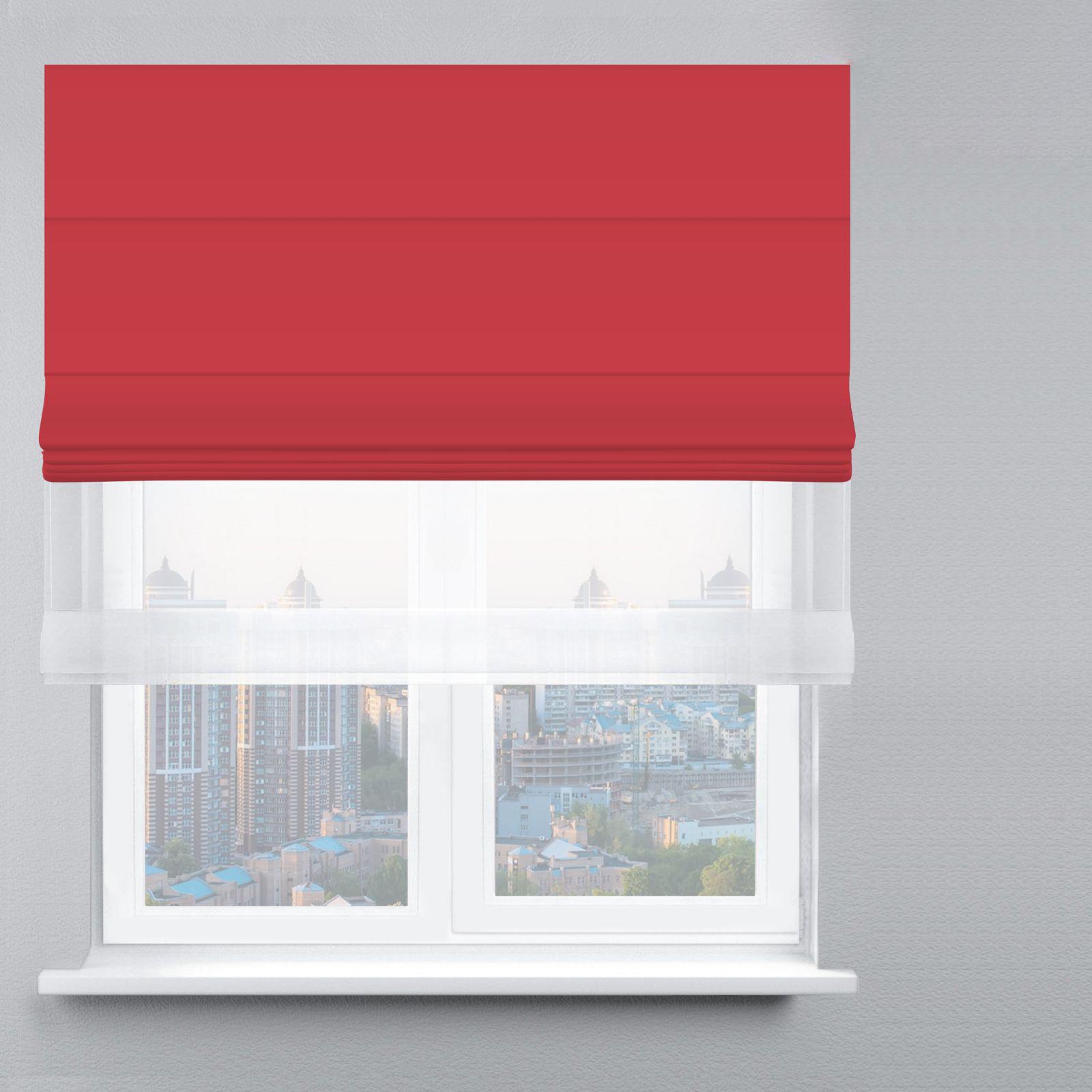 Римская штора день-ночь велюр 290х170 см Красный/Белый