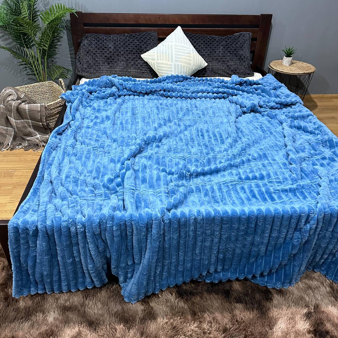 Плед-покривало Кінг Королівський шарпей велсофт 220х240 см Морська хвиля (23782750) - фото 3 Плед-покривало Кінг Королівський шарпей велсофт 220х240 см Морська хвиля (23782750) - фото 3