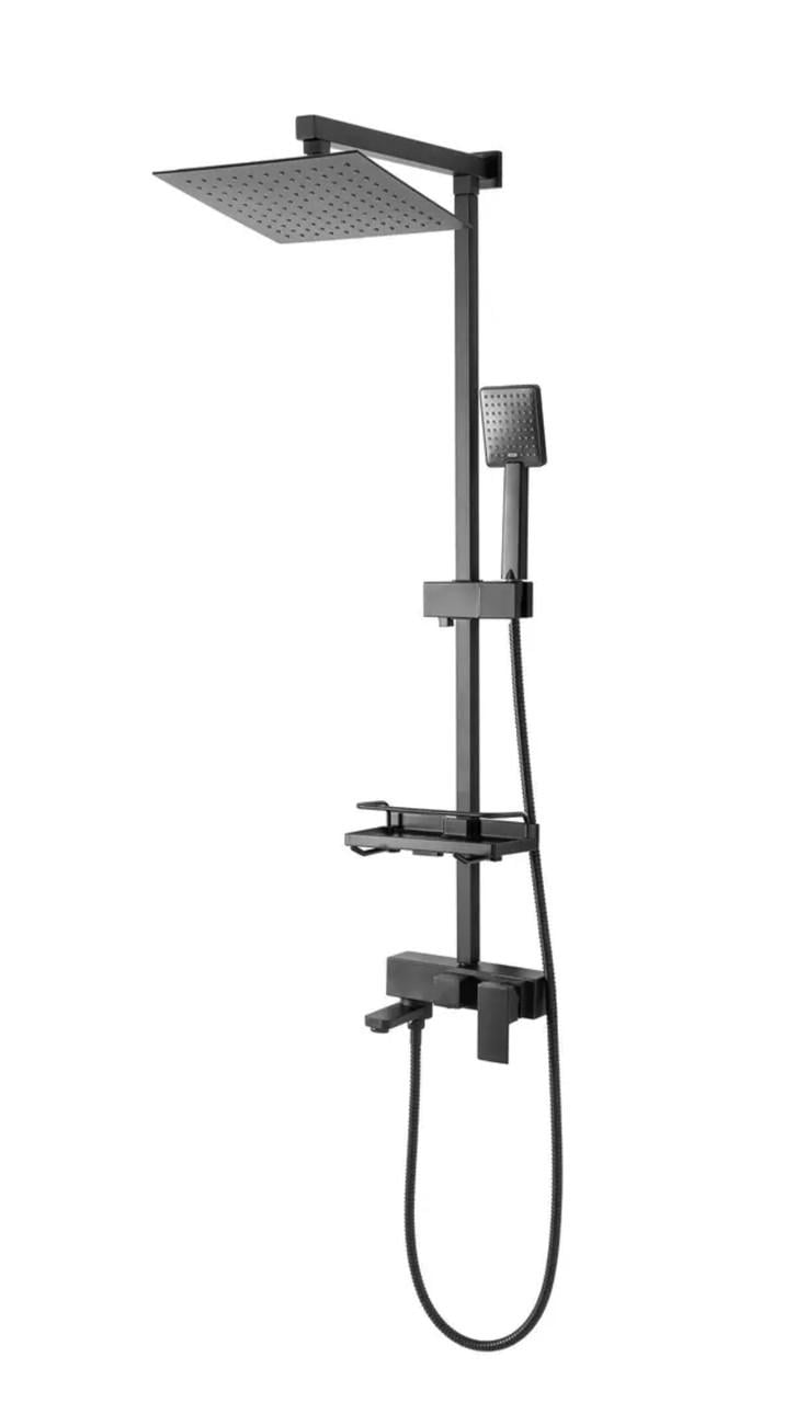 Система душевая Fort Black Mat со смесителем для ванны Черный