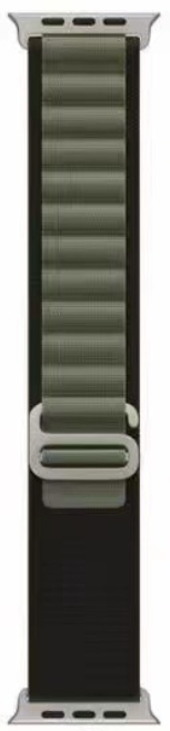 Ремешок DK для Apple Watch 42 мм Series 1/2/3 Polyester Alpine Loop Black/Green (015586) - фото 2