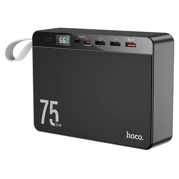 Повербанк Hoco J94 Overlord fully compatible power bank 75000 mAh 22,5W Black (KST-6931474779175)