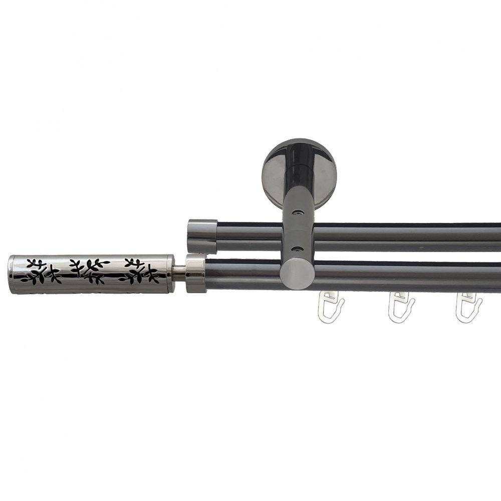 Карниз Orvit Апрілія металевий дворядний реверсивний профільна труба 19/19 мм 200 см Онікс (00-00014966)