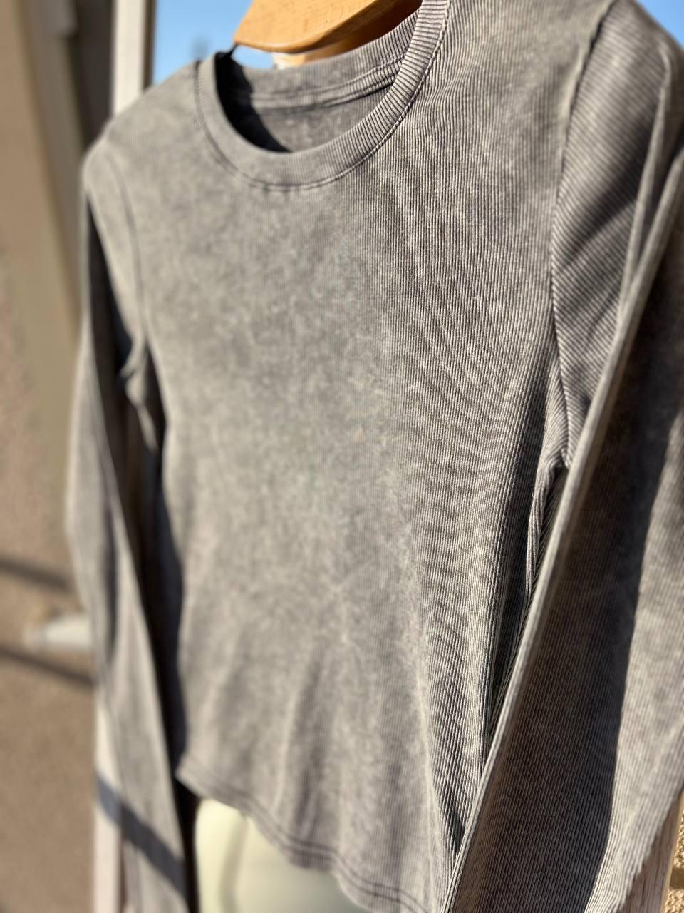 Реглан жіночий A-N 2747 в рубчик варений лонгслів OS Сірий (2780) - фото 6 Реглан жіночий A-N 2747 в рубчик варений лонгслів OS Сірий (2780) - фото 6