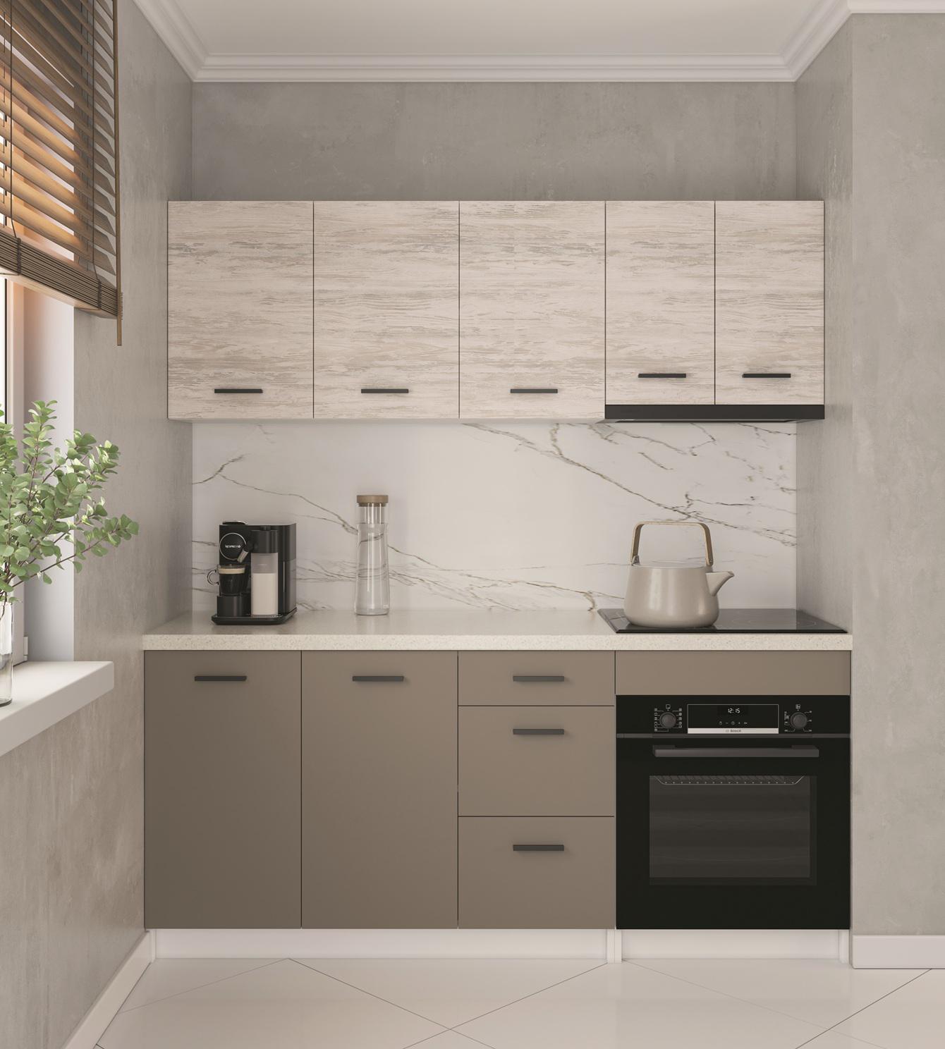 Кухня прямая Viola 180 см Тоффи/Артвуд светлый (000-000-3078)