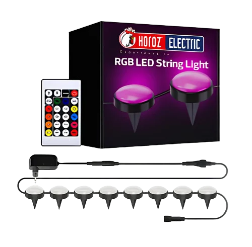 Гірлянда світлодіодна вулична HOROZ ELECTRIC Ambiance 12W 18 м RGB IP44 Чорний