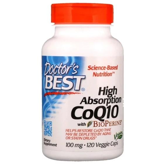 Коензим Doctor's Best High Absorption CoQ10 with BioPerine 100 mg 120 Veg Caps (DRB-00188)