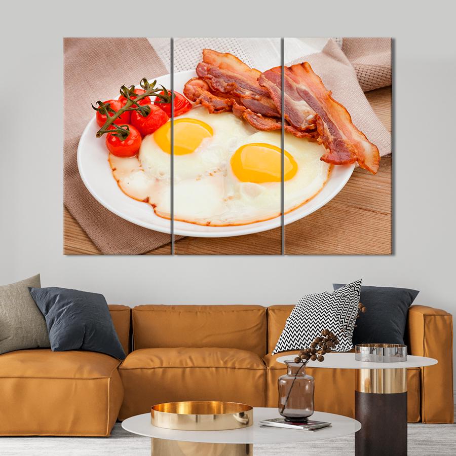 Настенний декор Яичница с беконом на завтрак 78x48 см (A256-3)