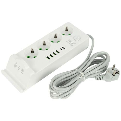 Сетевой фильтр-удлинитель LH994-2PD 3 м 4 розетки/6 USB-портов и беспроводная зарядка Qi White (7000007601)