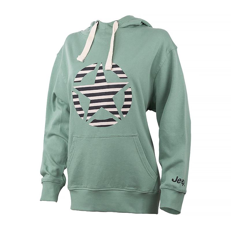 Худі жіноче JEEP HOODED OVERSIZE SWEATSHIRT STAR Striped Print XL Хакі (O102608-E854 XL)