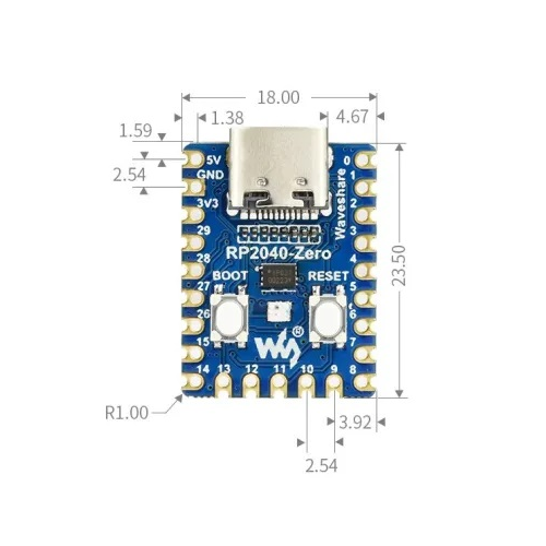 Миниатюрная плата разработчика RP2040-Zero GPIO ARM (6c970fe5) - фото 5