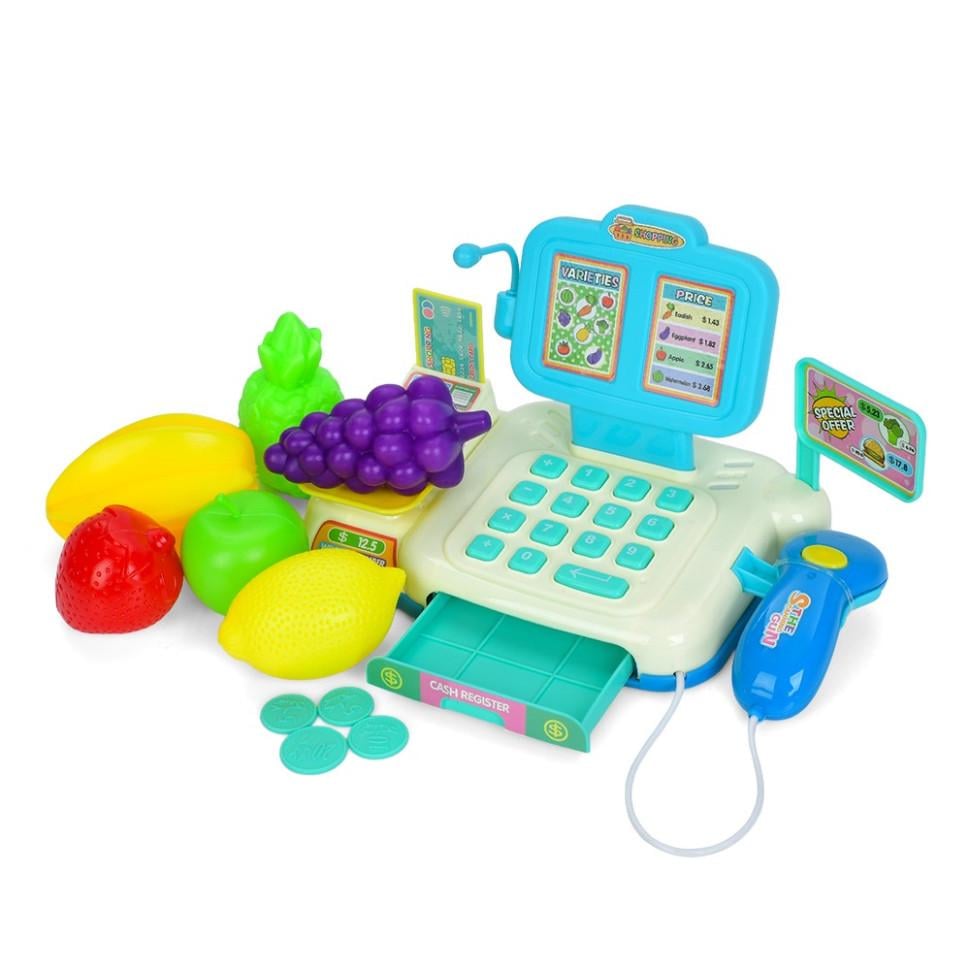 Кассовый аппарат Bambi Детский игровой кассовый аппарат сканер деньги продукты Разноцветный (IG-173-N-694)