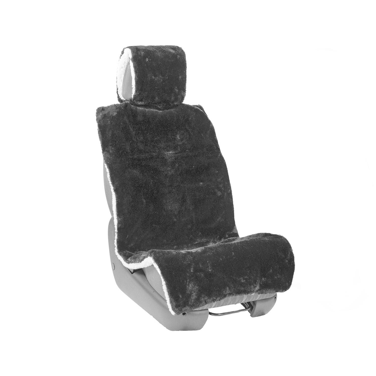 Накидка на сиденье автомобиля из натурального меха овчины Серый
