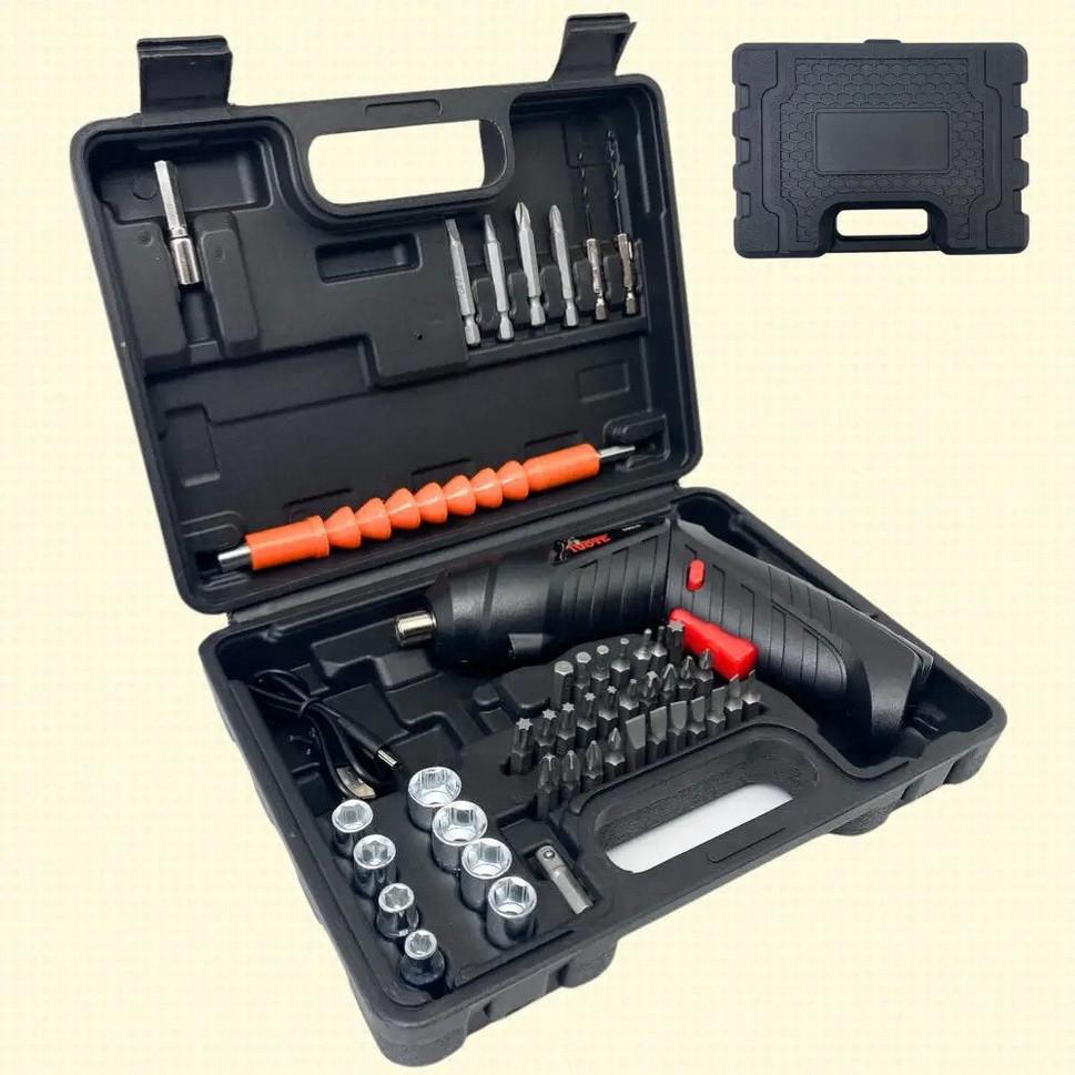 Шуруповерт акумуляторний поворотний 47в1 USB в валізі (21576796) - фото 5 Шуруповерт акумуляторний поворотний 47в1 USB в валізі (21576796) - фото 5