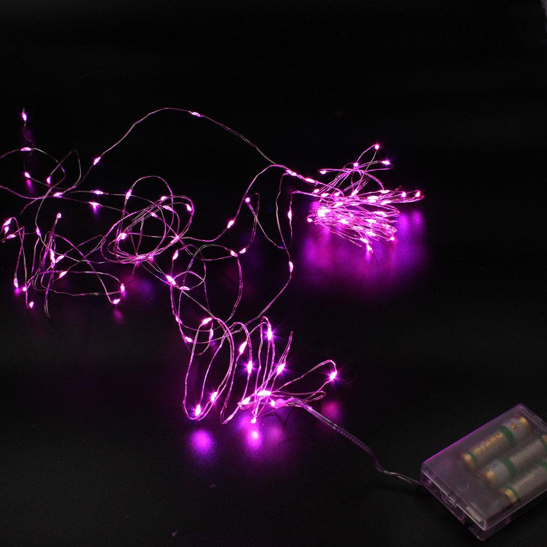 Гирлянда линейная Xmas 200 Led Copper Battery box Розовый (1634105095)
