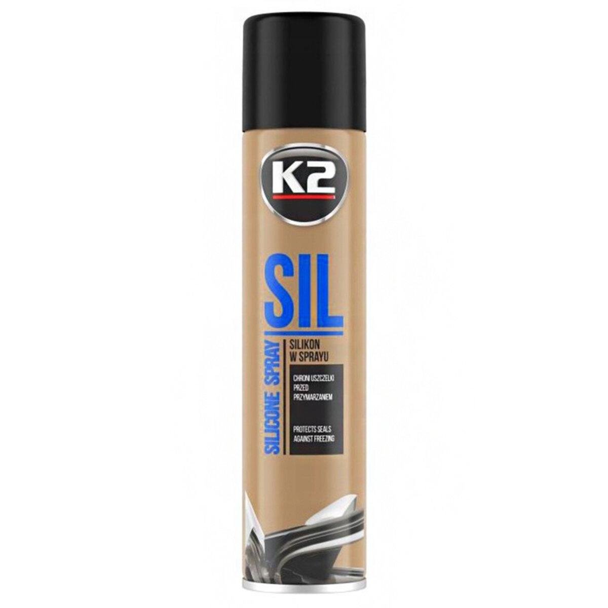 Смазка силиконовая K2 Sil Spray 100% для резины и пластика жидкая прозрачная аэрозоль 300 мл