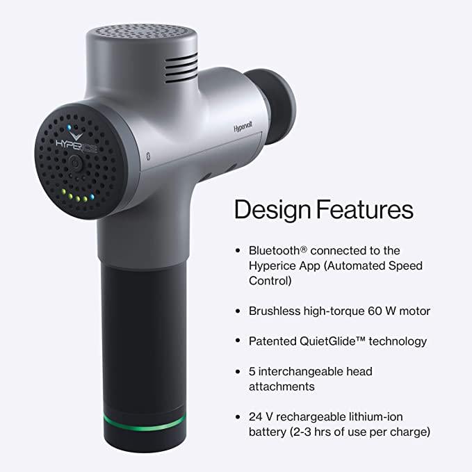 Вибромассажер-пистолет аккумуляторный Hyperice Hypervolt Bluetooth Percussion Massage Device Silver (53100 038-00) - фото 7 Вибромассажер-пистолет аккумуляторный Hyperice Hypervolt Bluetooth Percussion Massage Device Silver (53100 038-00) - фото 7