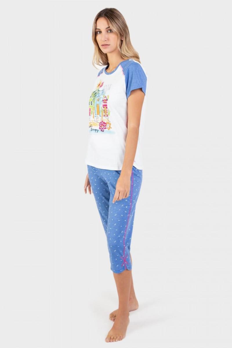 Комплект Massana футболка/бриджи р. 44/M Белый/Синий (70066)