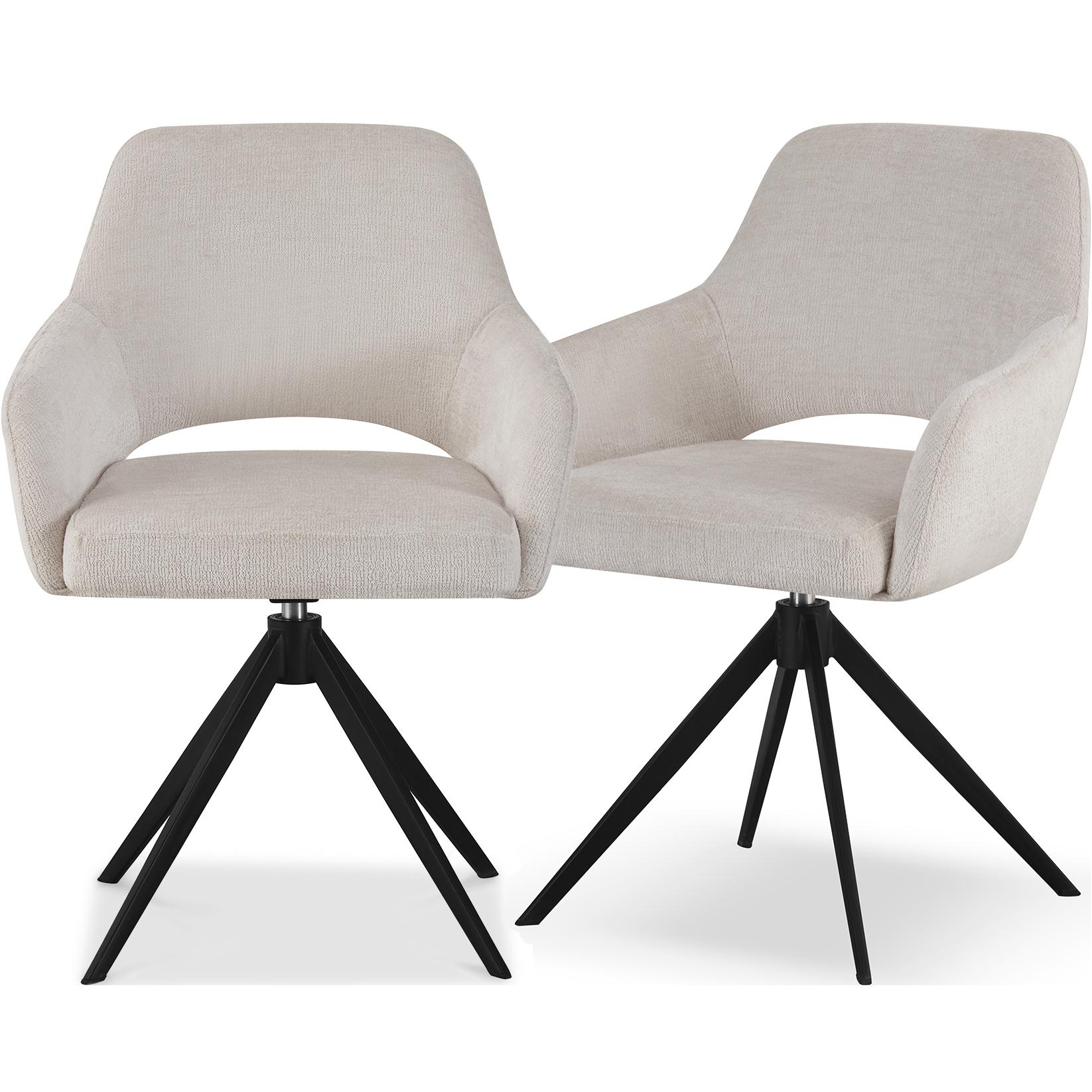 Комплект з 2-х обідніх стільців Rouse з підлокітниками поворотні 360° Silver breeze charm (13825)