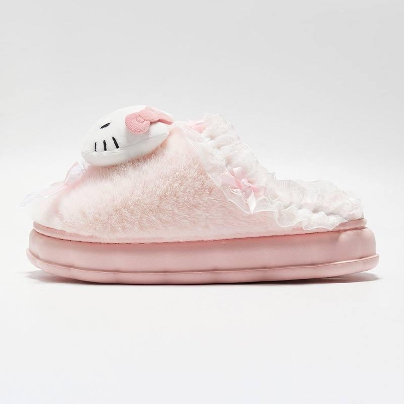 Тапочки женские домашние Hello Kitty утепленные с закрытым носком р. 35 22,5 см (10420) - фото 2