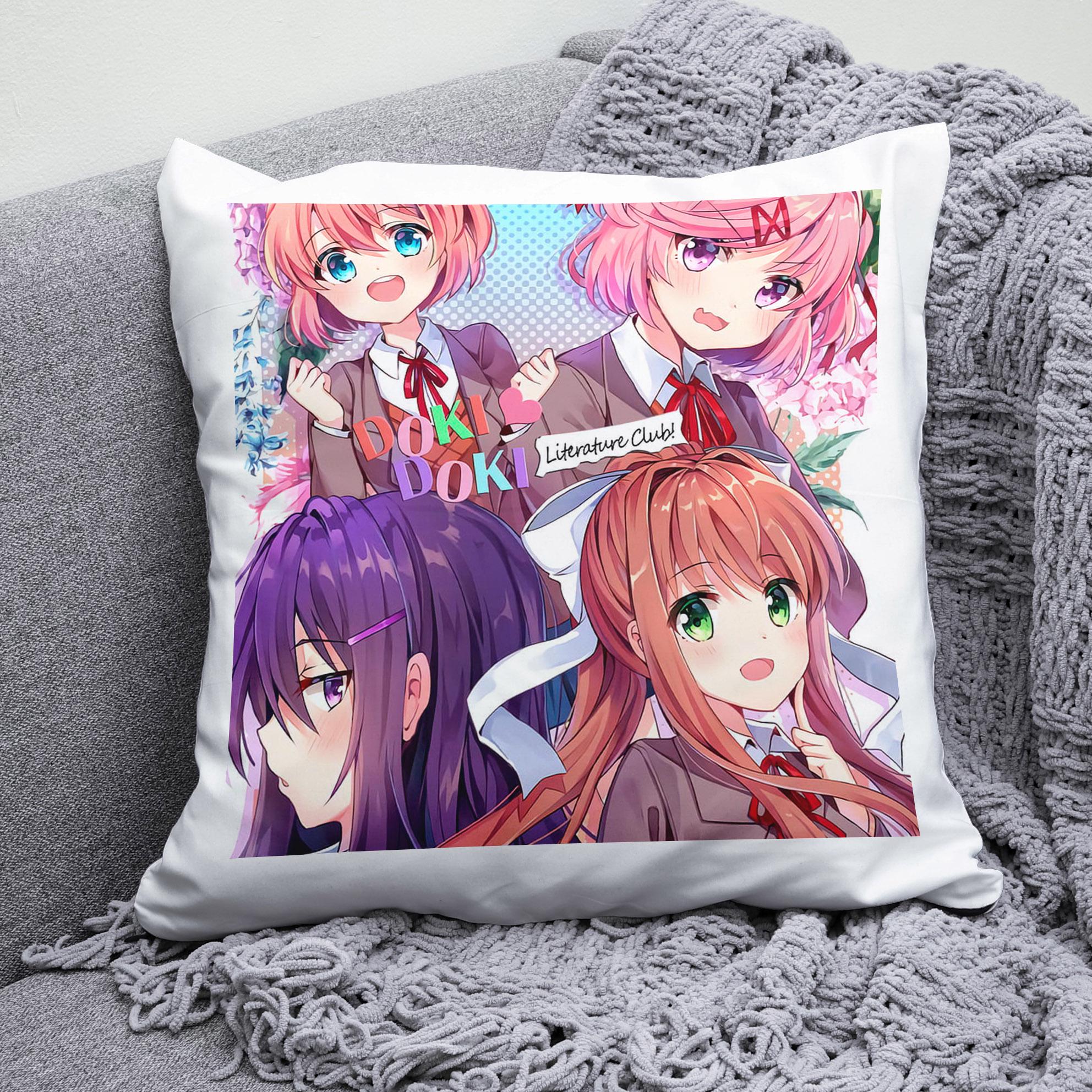 Плюшевая подушка квадрат с принтом Doki Doki Literature Club!