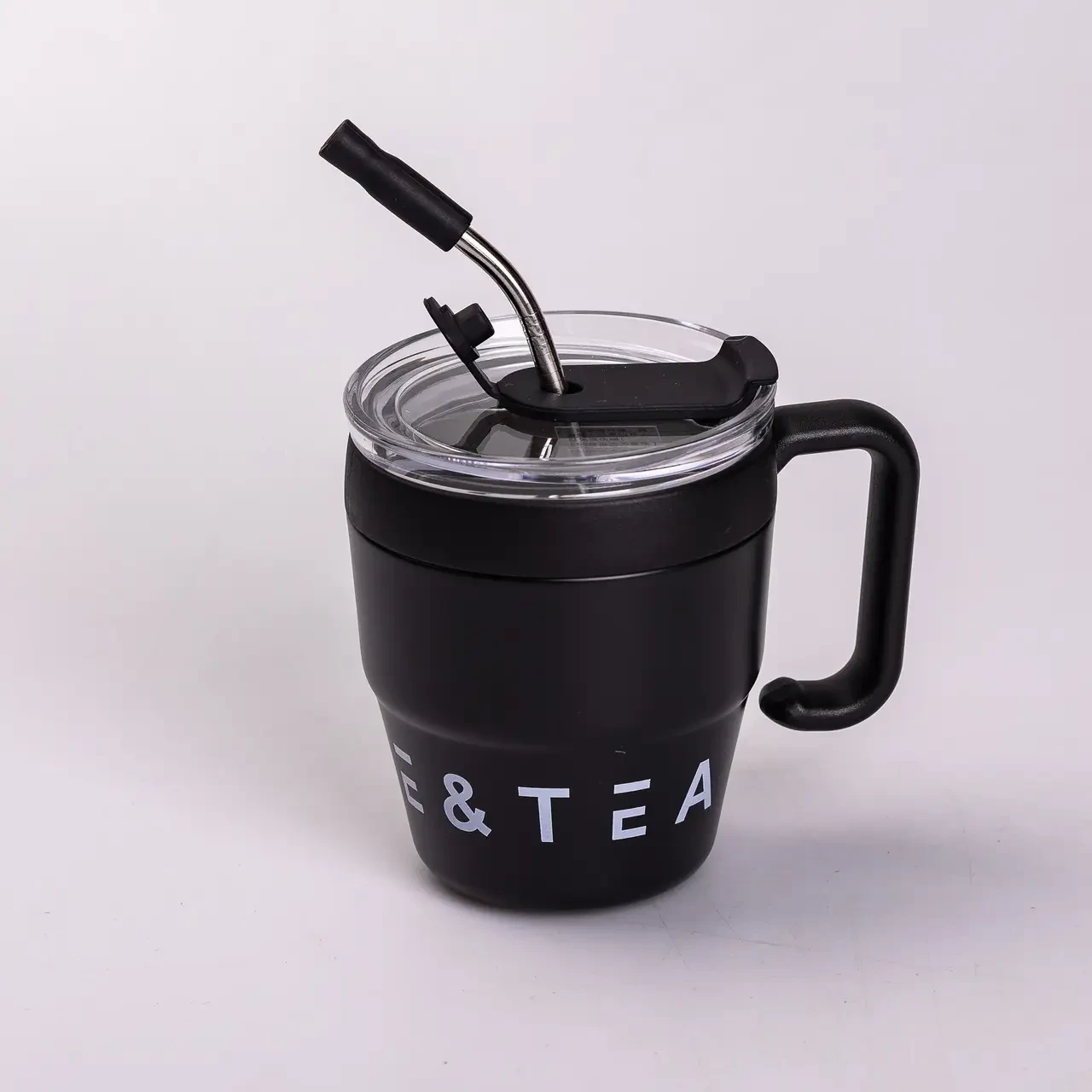 Термокухоль Coffee&Tea з трубочкою Чорний (5482)