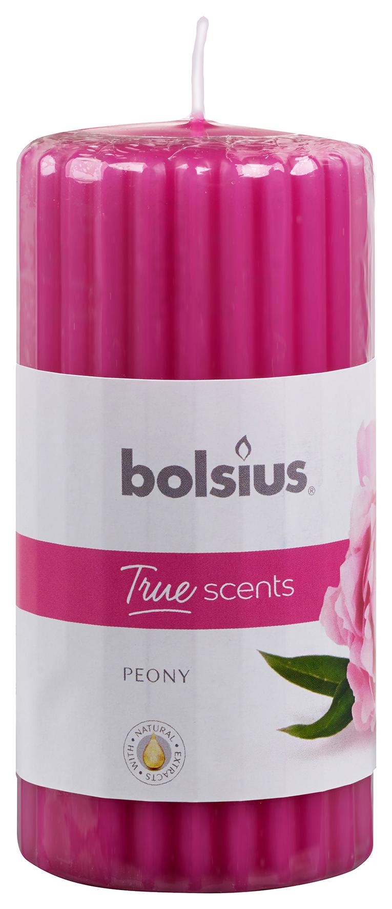 Свічка ароматична Bolsius True Scents Piwonia стовпчик ребриста 120х58 мм (BOL-266762)