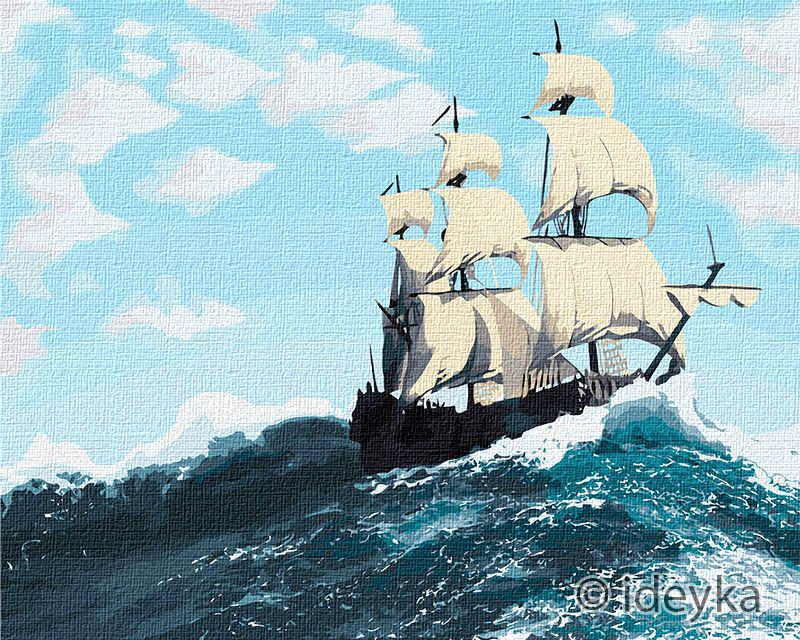 Картина по номерам Идейка Бурные волны 40x50 см (Id-KHO2752)