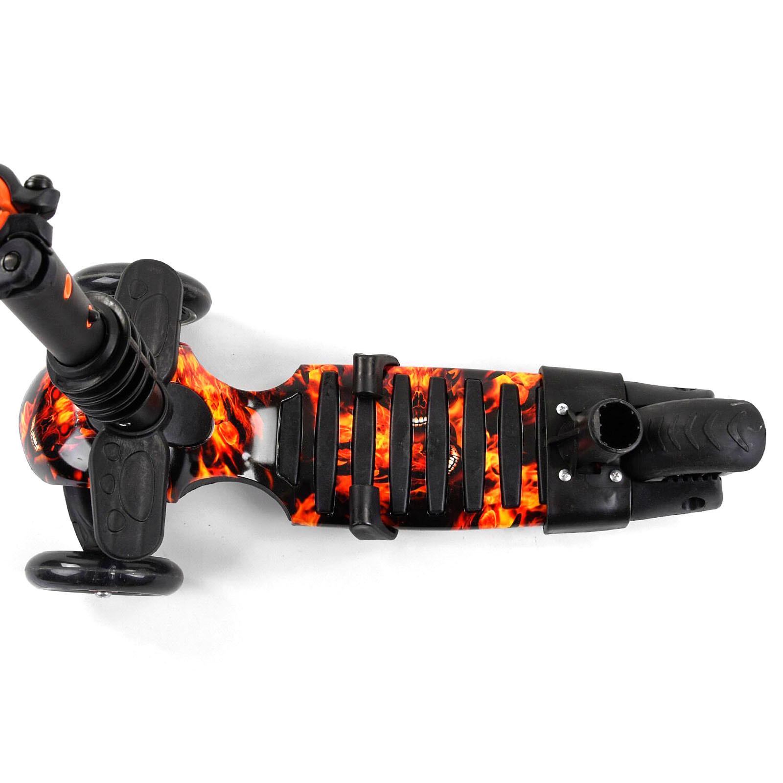 Самокат Scooter со световым эффектом 5в1 Черно-оранжевый (6900066350283) - фото 4