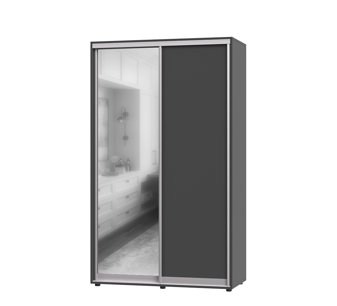 Шкаф-купе двухдверный Эверест ШК-01 130х60х220 см Антрацит (06895)