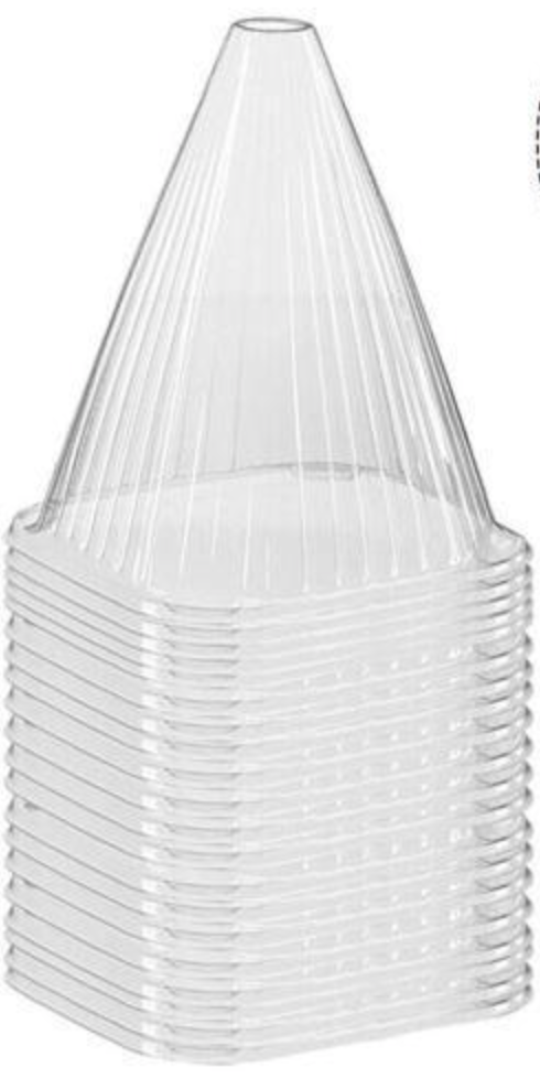 Колпаки для растений прозрачные из ПЭТ пластика многоразовые 19 на 22 см уп. 10 шт. (40_121)