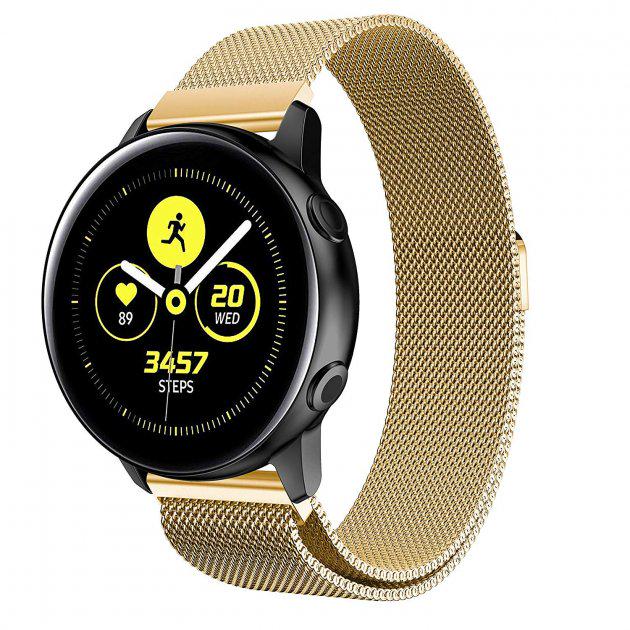 Металлический ремешок Watchbands Milanese Loop для Samsung Galaxy Watch Active Gold (WB0012MILANSEGOLDA) - фото 2