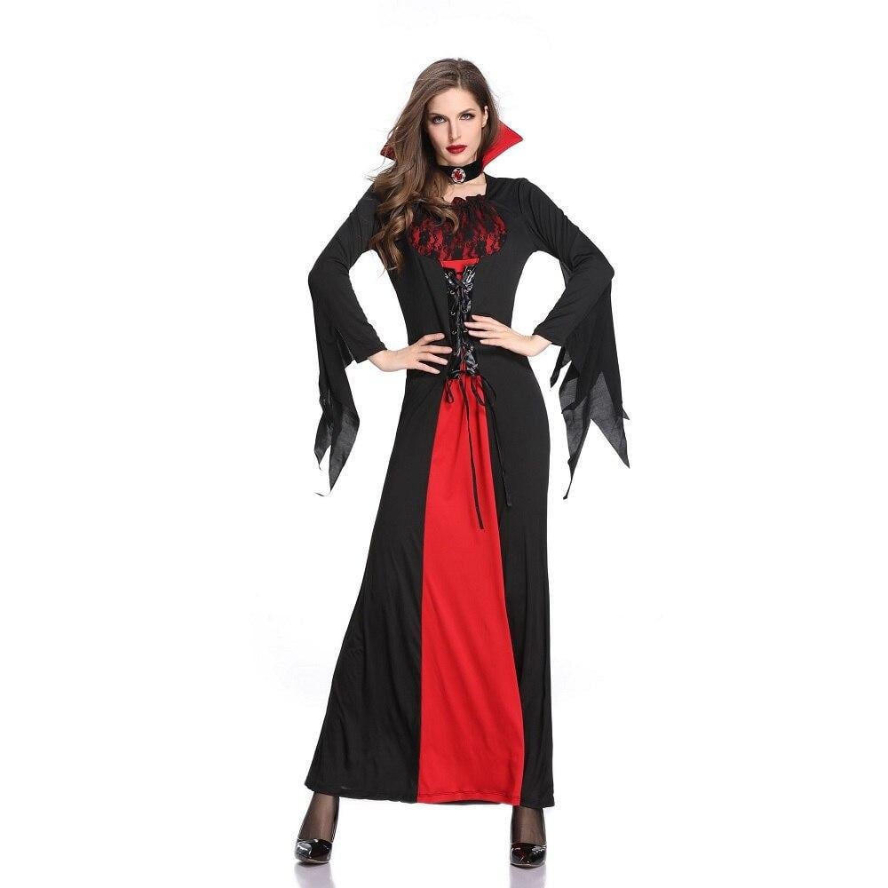 Платье на Хэллоуин Disfraz Вампирша с длинным рукавом Черный/Красный (XL/9288/147)