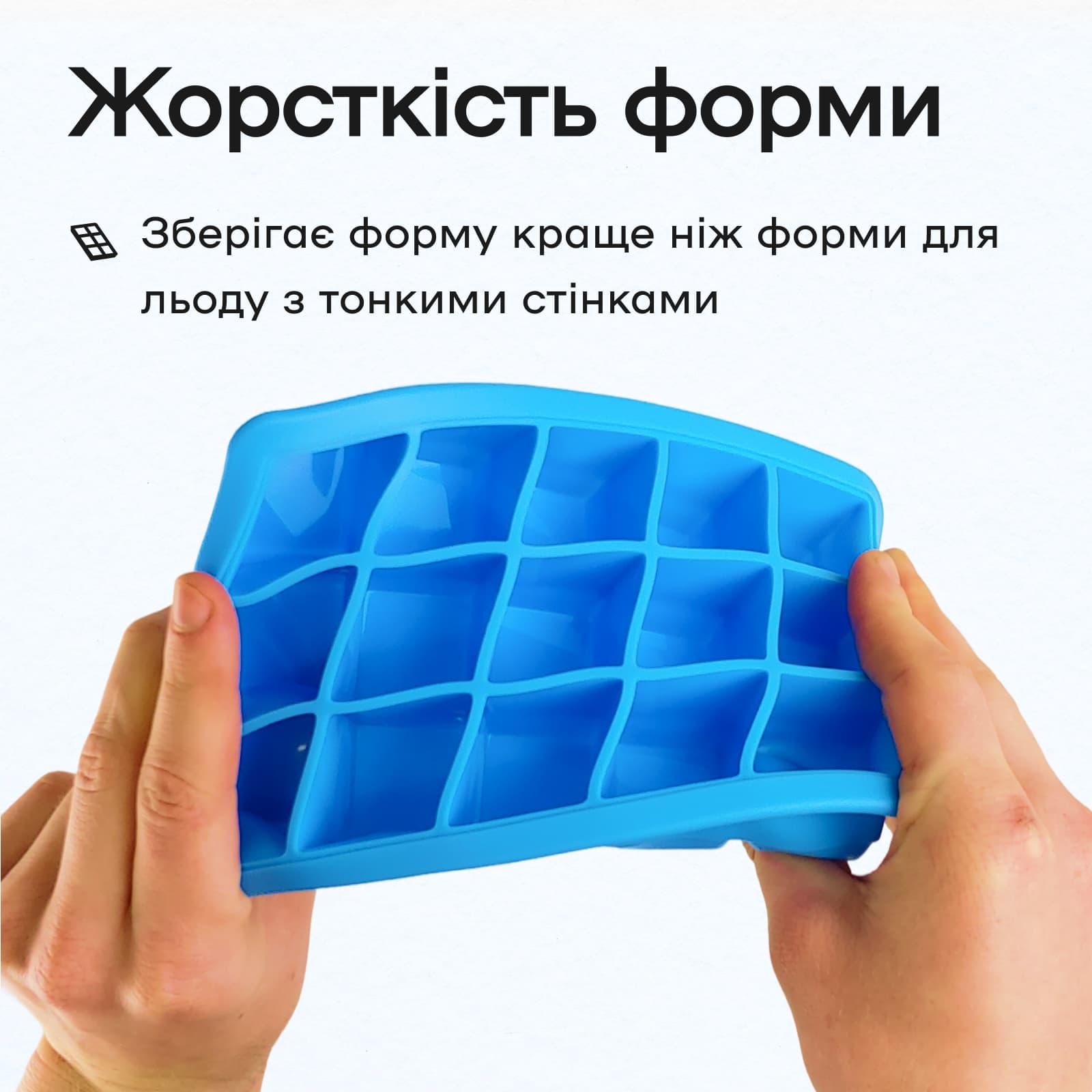 Форма для льда с крышкой Olin&Olin 15 кубиков по 33х33 мм Голубой (0981-M-15-SkyBlue) - фото 6 Форма для льда с крышкой Olin&Olin 15 кубиков по 33х33 мм Голубой (0981-M-15-SkyBlue) - фото 6
