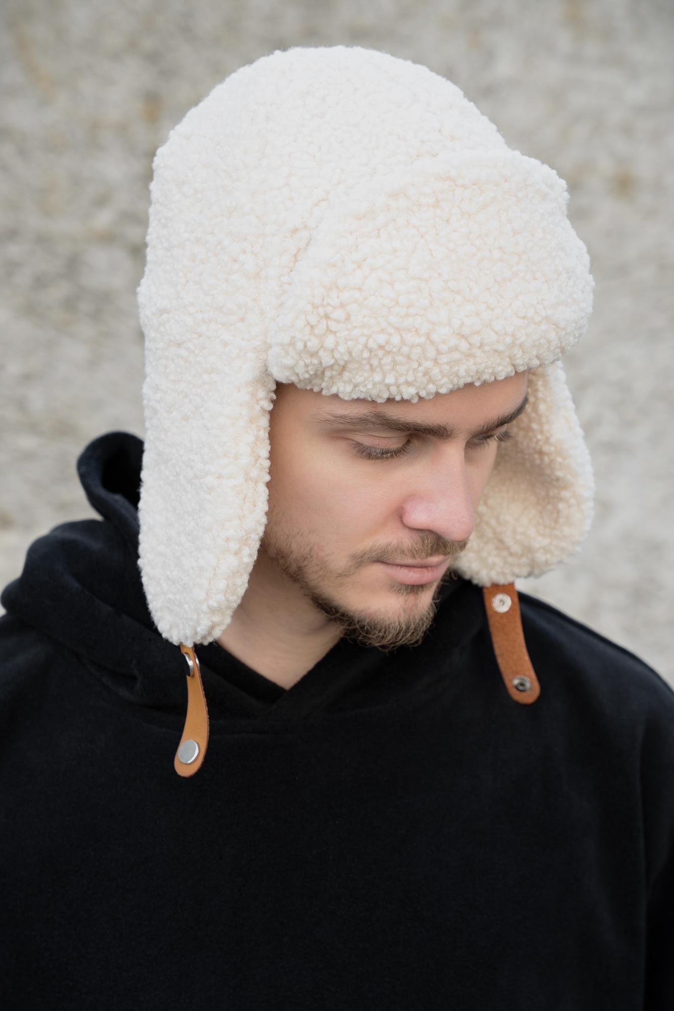 Шапка ушанка Without Brand Celebrity Beige (8055941)