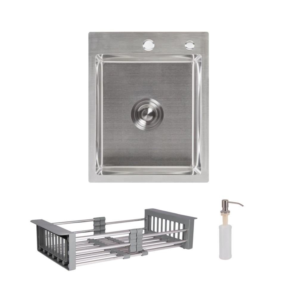 Мойка кухонная Lidz H4050 Brush 3,0/1 мм с дозатором и корзинкой