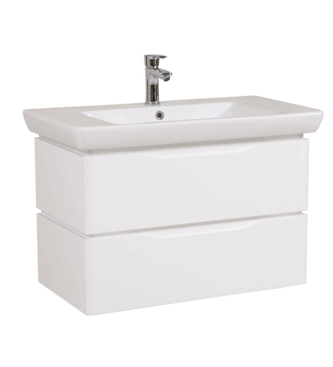 Тумба Венеция консольная 8 c умывальником Порто 5 см Белый (1663579094)