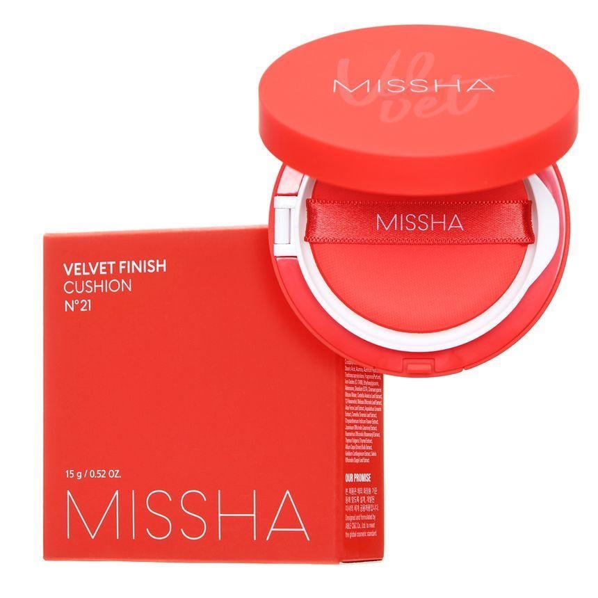 Тональный кушон с матовым финишем MISSHA Velvet Finish Cushion SPF50+/PA+++ 15 г №21 (1618247063)