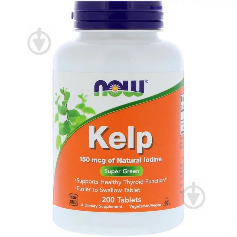 Натуральный Йод, (Ламинария), Kelp, Now Foods, 150 мкг, 200 таблеток