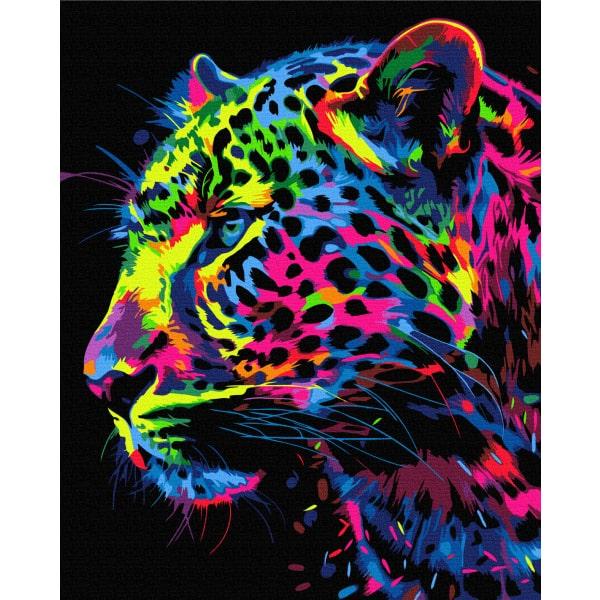 Картина по номерам Brushme ной леопард BSB0019 с флуоресцентными красками на черном холсте 40x50 см (2322646230)