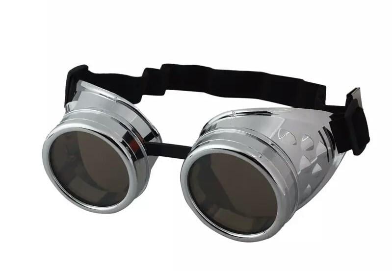 Винтажные очки стимпанк сварщики Серебряный (0969-4)