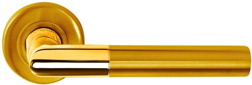 Ручка дверная на розетке Condi Collection 103 Матовое золото /Хром