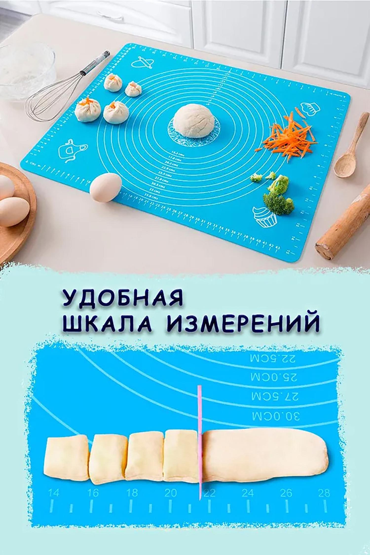 Килимок для розкачування тіста силіконовий кондитерський 45х64 см Сірий (86757) - фото 7