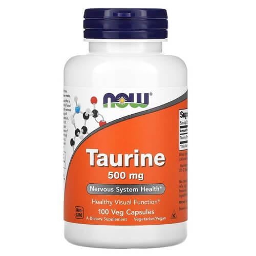 Таурин NOW Taurine 500 мг 100 Capsules (NOW-00140)