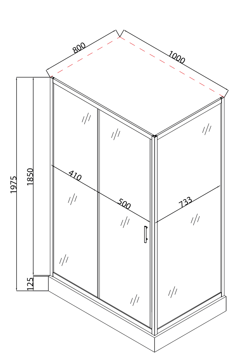 Душевая кабина с низким поддоном MIXXUS HARD SCT01-100x80x198-TR прозрачное стекло 5 мм Chrome (MI6908) - фото 7